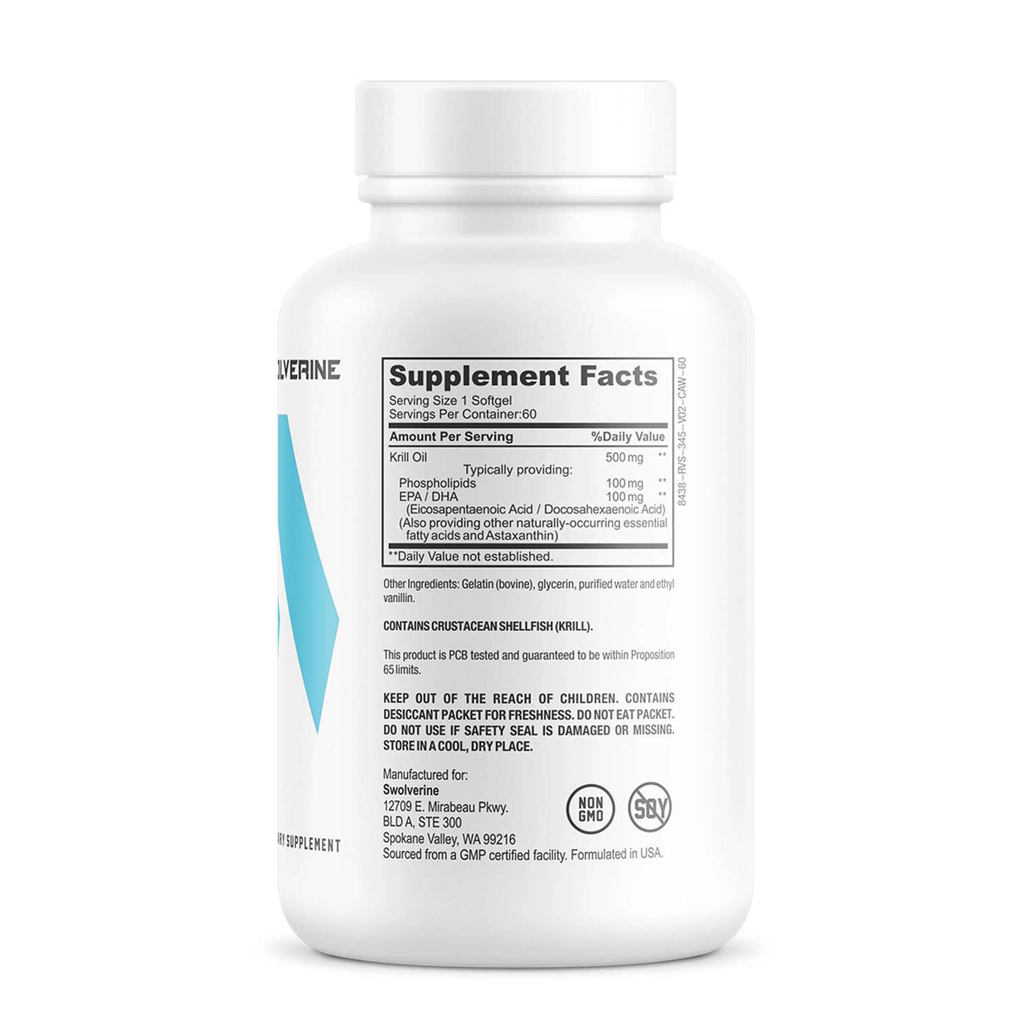 Krill Oil 500 mg - 60 Softgels (60 Servings)